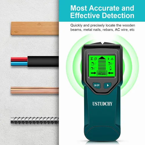Vista 5 de Buscador de pernos – Escáner electrónico de pared 5 en 1, sensor de pernos con pantalla LCD digital y chip inteligente inteligente, detector