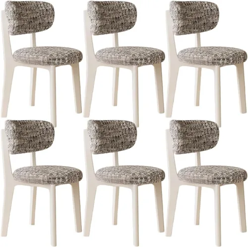 Vista 24 de YVYKFZD Solid Wood Dining Chairs, Armless Dining Room Chair Set, Upholstered Kitchen Chairs, Living Room Chair with Removable Fabric Seat Cushion