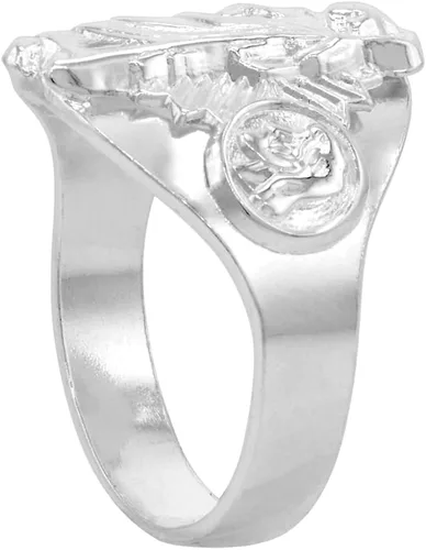 Vista 3 de Anillo de plata de ley con banda de cigarro St Jude para mujer, 3/4 pulgadas de ancho, tallas 5-10