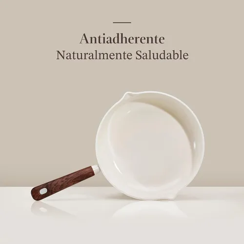Vista 4 de CAROTE Sartenes antiadherentes, juego de sartenes antiadherentes con revestimiento de cerámica, 5 unidades, no tóxico, saludable y libre de PFOA