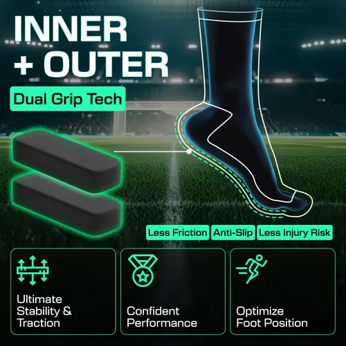 Vista 2 de LUX Sports Calcetines delgados de agarre antideslizante para deportes con tacos - Calcetines antideslizantes que absorben la humedad para hombres