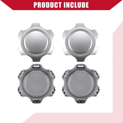 Vista 7 de 4260304030 / Tapas centrales de cubo de rueda para Toyota 4Runner 1996-2002 / Durable/plástico / 4 piezas/tono plateado