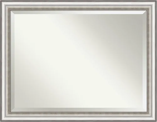Vista 14 de Amanti Art Espejo de pared plateado de 25 x 21 pulgadas, espejo rectangular plateado de salón para baño, decoración de pared de sala de estar, marco