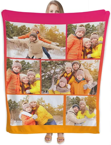 Vista 12 de Manta personalizada con foto y texto, mantas de franela personalizadas para subir cualquier foto, 30 x 40 pulgadas - 1 foto