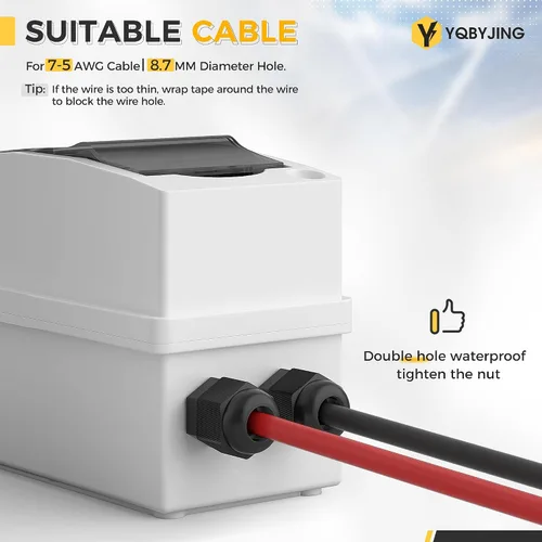 Vista 28 de Interruptor de desconexión de panel solar CC 20 Amp AC Caja de interruptor de circuito en miniatura 500V 2 polos con caja IP65 impermeable a prueba