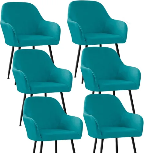 Vista 36 de Fundas protectoras de terciopelo elástico para sillas de comedor con brazos y respaldo curvado pequeño, juego de 6/4/2 para cocina, oficina, hogar