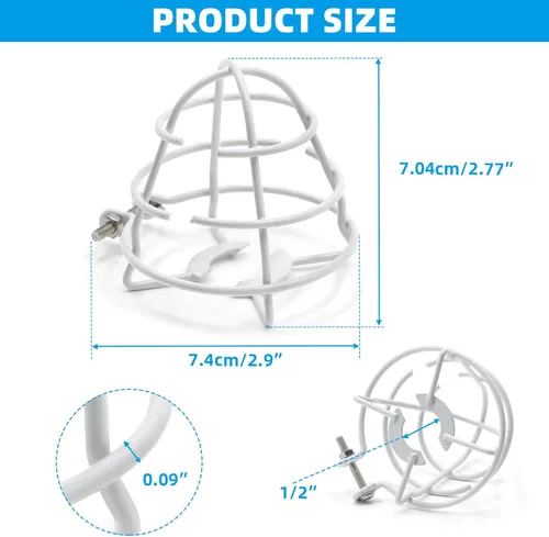 Vista 2 de Protector de jaula para aspersor contra incendios de 1/2" (Paquete de 12, Blanco, Acero, Montaje en pared)