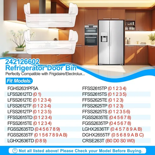 Vista 5 de [2 PAQUETES] Estante de repuesto para puerta de refrigerador 242126602 actualizado para Frigidaire - Reemplazo de estante de puerta de refrigerador