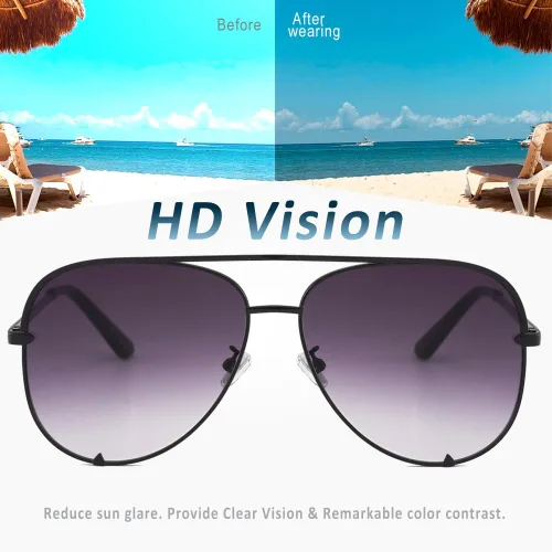 Vista 2 de Gafas de sol de aviador espejadas para hombres y mujeres, diseño de moda UV400