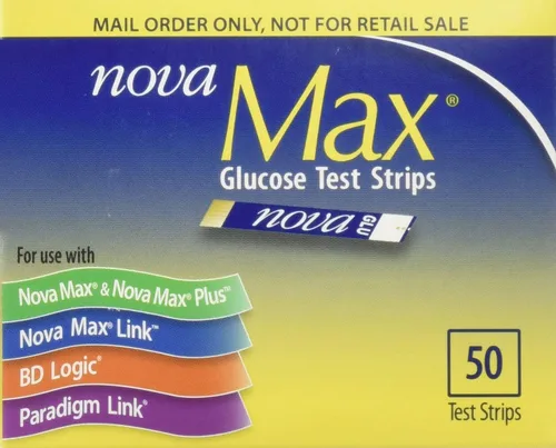 Vista 2 de NovaMax Tiras de prueba de glucosa, caja de 50 tiras