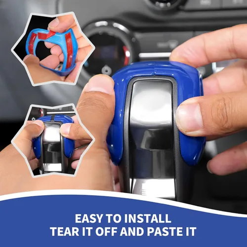 Vista 7 de RAZPOY Cubierta de la perilla de la palanca de cambios compatible con accesorios interiores Ford Bronco 2021-2025, color azul