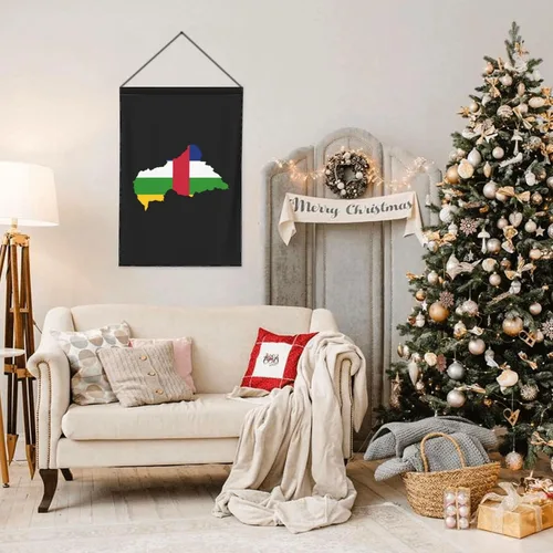 Vista 3 de Flag Map of the Central African Republic Garden Flag 28"x40" Inch Double Sided Garden Flags Home Lawn Outdoor Decor Flags Party Banner Welcome Flag