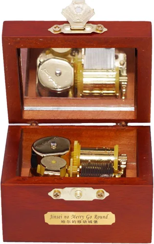Vista 6 de Youtang - Caja de música de madera tallada con mecanismo de cuerda, regalo de Navidad, cumpleaños, Día de San Valentín