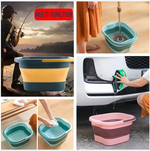 Vista 9 de Tina de baño plegable para pies y spa para niñas y mujeres, cubeta inflable para remojar pies con asa y punto de acupuntura para masaje de pies, rosa