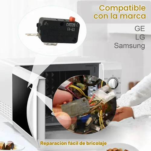 Vista 5 de LONYE 3B73362F SZM-V16-FA-63 Interruptor de puerta de microondas apto para horno microondas LG GE Samsung WB24X10047 SZM-V16-FD-63 PS3522738