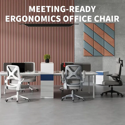 Vista 9 de Silla ergonómica de oficina – Silla de escritorio con reposacabezas ajustable soporte lumbar silla de computadora – Silla cómoda de malla