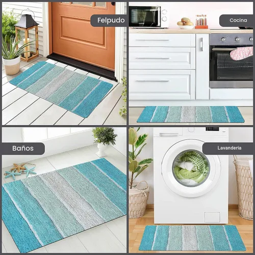 Vista 7 de Alfombra de baño Chardin Home, 100 % algodón, 2 piezas (21 x 34 pulgadas y 17 x 24 pulgada)