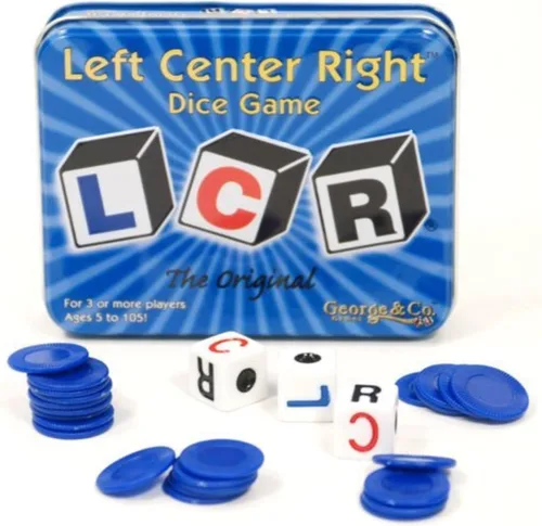 Vista 2 de Juego de dados original LCR Izquierda Centro Derecha