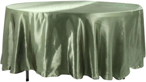Vista 3 de Tableclothsfactory Mantel redondo de satén para cocina, comedor, catering, boda, fiesta de cumpleaños, eventos