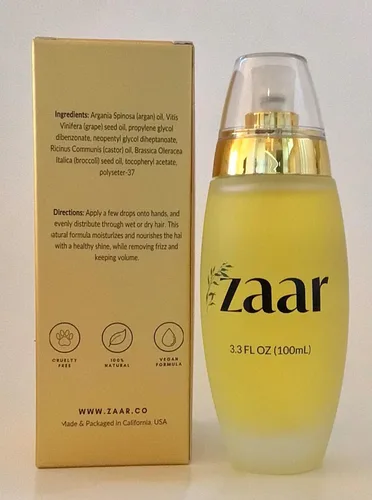 Vista 2 de Zaar Aceite de argán natural, aceite de argán para el cabello, pulidor de cabello suave y brillante, aceite de argán de Marruecos para control