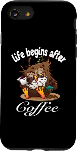 Vista 13 de iPhone 15 La vida divertida del búho de beber café comienza después del caso del café