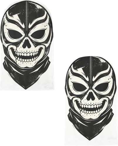 Vista 7 de Pasamontañas de calavera del Día de los Muertos, máscara de cara completa, máscara de esqueleto de malla transpirable fina y transpirable, máscara
