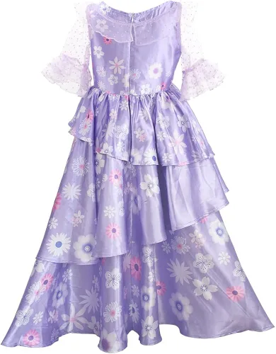 Vista 4 de gaoxing Vestido de disfraz para mujer, talla adulta, vestidos morados, vestido de princesa para adultos