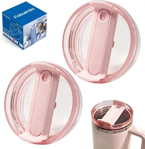 Vista 17 de Tapa de repuesto para vaso de 40 onzas compatible con Stanley Quencher, paquete de 2 fundas transparentes a prueba de derrames para accesorios