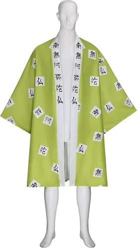 Vista 3 de Mens Cosplay Costume Halloween Haori Kimono Cape Cloak Robe