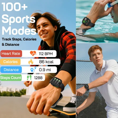 Vista 4 de MorePro Reloj inteligente (respuesta/hacer llamada), reloj de salud de 1.83 pulgadas con frecuencia cardíaca, presión arterial, SpO2 y monitor