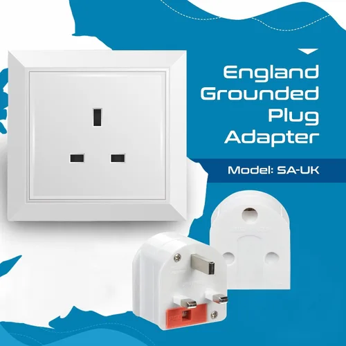 Vista 4 de Ceptics GP-SA-UK - Adaptador de enchufe con conexión a tierra de Sudáfrica a Reino Unido (250V - Max 13A), color blanco