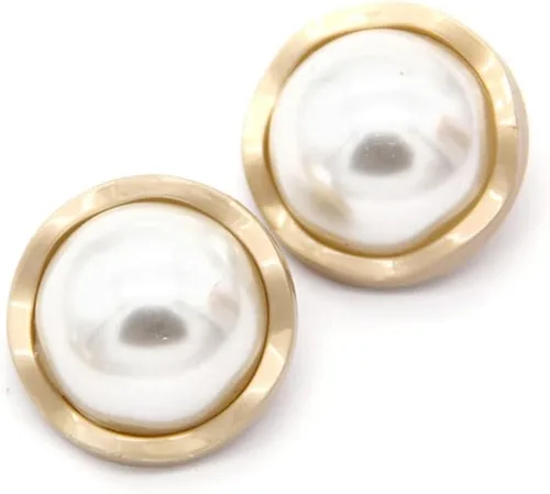 Vista 10 de 5 piezas de botones de oro con perlas de metal para mujer, botones para abrigo de suéter, decoración para ropa, accesorios de costura y manualidades