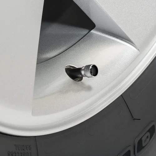Vista 3 de iPick Image Para SRT-8 en negro sobre brillante aluminio plateado tapas de vástago de válvula de neumático para Dodge Jeep