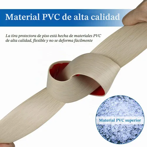Vista 2 de Tira de transición de suelo autoadhesiva, tiras de cobertura de suelo laminado de vinilo de 1.57 pulgadas de ancho, divisores planos de Beige
