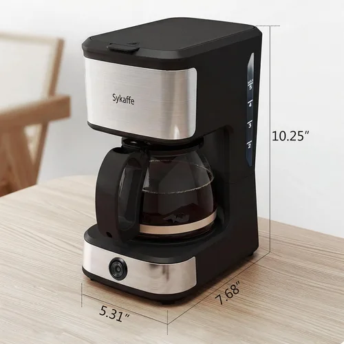 Vista 6 de Cafetera de goteo de 5 tazas, cafetera compacta, pausa y preparación, mantiene el calor, apagado automático, cafetera de 25 onzas, filtro