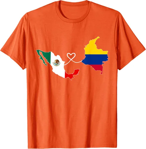 Vista 68 de Camiseta Half Colombian Half Mexican Flag Map DNA Mexico Colombia