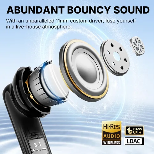 Vista 3 de EarFun Air Pro 4i - Auriculares inalámbricos con cancelación de ruido, alta Negro