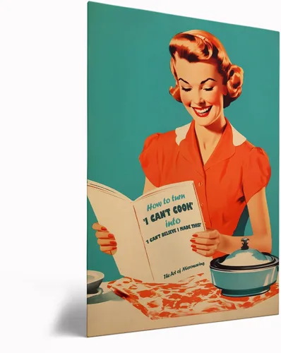Vista 31 de Impresión retro de cocina – Divertido póster de los años 50, impresión retro de cocina, arte de pared de cocina feliz ama de casa, decoración retro