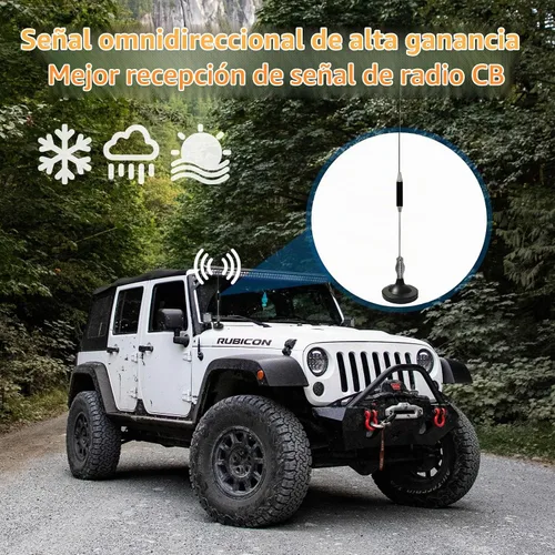 Vista 7 de Antena de radio móvil CB de 27 MHz, kit completo de montaje magnético para vehículo resistente, antena CB PL259 y conector macho BNC, ajuste