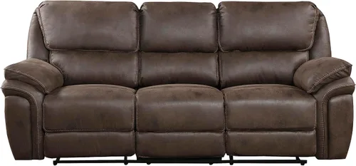Vista 5 de Lexicon Sofá reclinable doble manual, sofá reclinable de pared de microfibra pulida para comodidad de la sala de estar, asientos de espuma sobre