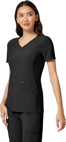 Vista 2 de Cherokee Top médico médico Iflex con cuello en V Panel Top CK605 Negro