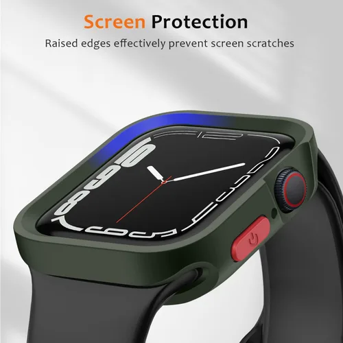 Vista 2 de Estuche Resistente Compatible con Apple Watch Case 41mm 40mm Series 9/8/7/6/5/4/SE3/2/1, Funda Protectora Amortiguadora de TPU Flexible y Suave