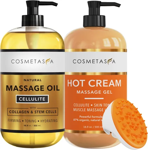 Vista 11 de Aceite de masaje para celulitis y crema caliente, aceite y gel para celulitis 100% natural, altamente absorbente, reafirma, tonifica, tensa e