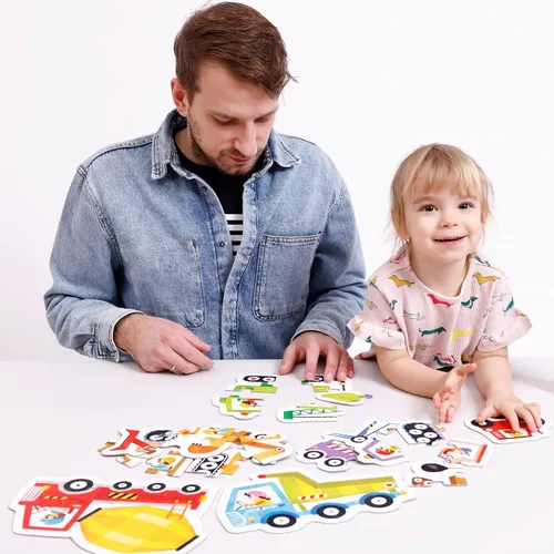 Vista 3 de Rompecabezas Progresivos Vehículos de Construcción 2+ Puzzle para Niños Pequeños