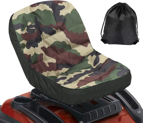 Vista 8 de Funda de asiento de cortacésped de camuflaje: fundas de asiento de tractor de equitación 600d Oxford duradero impermeable cortacésped reemplazo