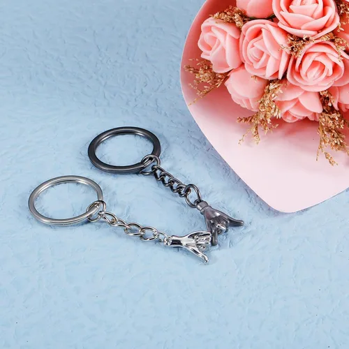 Vista 2 de Sophauteem Pinky Promise - Regalo para parejas, regalos a juego para novio, novia, mejor amigo, aniversario para él, su esposo, esposa, llaveros a