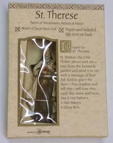 Vista 2 de Roman Giftware Inc., Patrones y Protectores, 4" H ST Therese de LISIEUX, religiosa, inspiradora, duradera (1x1x4)