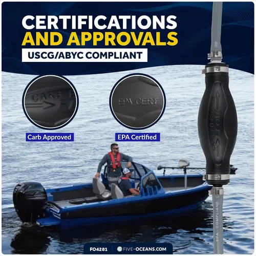 Vista 5 de Five Oceans Conjunto de línea de combustible para barco marino con kit de bombilla de imprimación, compatible con OMC/Johnson/Evinrude, 3/8 pulgadas
