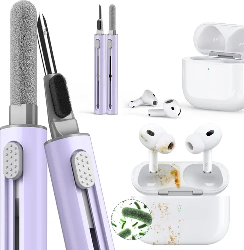 Vista 13 de Kit de limpieza Inesore para Airpods Pro Serie 3 2 1, herramienta de pluma de limpieza multifunción para auriculares, altavoces de iPhone