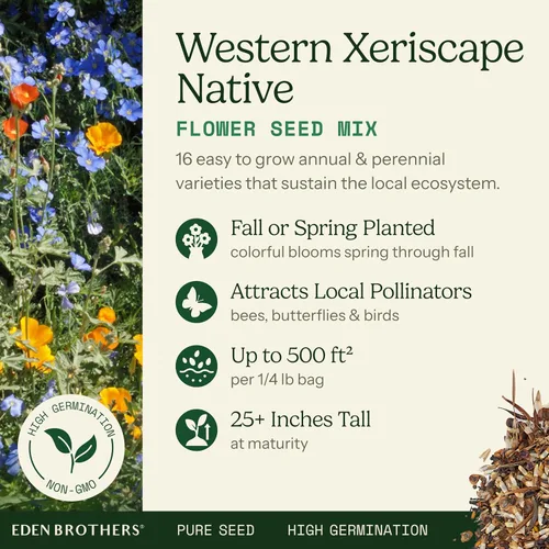Vista 2 de Eden Brothers Native Western Xeriscape - Mezcla de semillas de flores